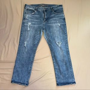 AE Original Straight Ripped Jeans Extreme Flex 4 Medium Wash